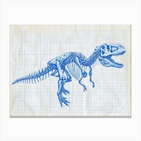 Heterodontosaurus Skeleton Hand Drawn Blueprint 1 Canvas Print