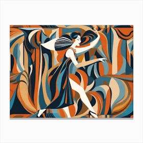 A Woman Dancing, Abstract Painting Canvas Print