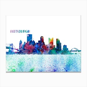 Pittsburgh Pennsylvania Skyline Splash Canvas Print
