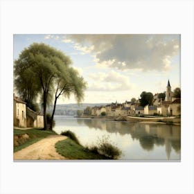 Village By The River 1 Canvas Print