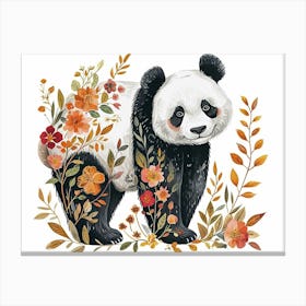Little Floral Giant Panda 4 Canvas Print