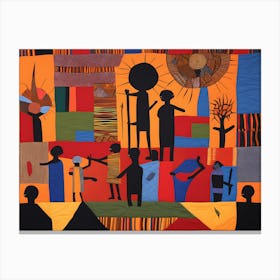 African Quilting Inspired Art, 1211 Canvas Print