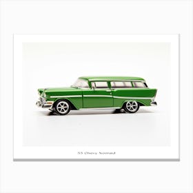 Toy Car 55 Chevy Nomad Green Poster Canvas Print