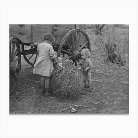 Untitled Photo, Possibly Related To Children Of Earl Pauley, Playing With Dolls In Tumbleweed, Near Smithland Canvas Print