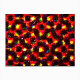 Abstract Ink Spot In Many Color Print On Flyer Paper Under The Microscope Canvas Print
