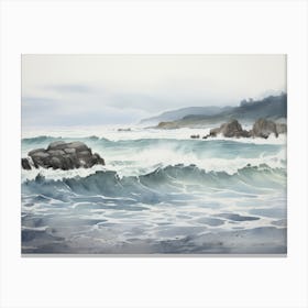 Muted Coastal Beach Canvas Print