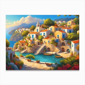 Greece Village (1) Canvas Print