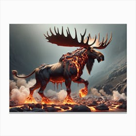 Magma-Moose Fantasy Canvas Print