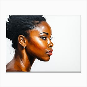 Side Profile Of Beautiful Woman Oil Painting 104 Canvas Print