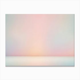 A Gradient Background With A Soft, Blurred, Pink, Blue, And White Transition, Resembling A Hazy Sky Or A Foggy Landscape Canvas Print