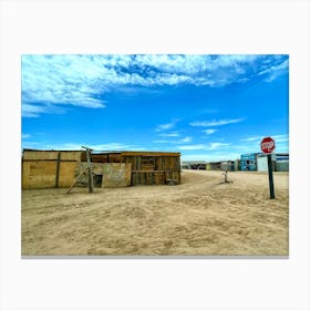 Stop Sign In Walvis Bay, Namibia (Africa Series) Canvas Print