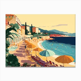 French Riviera Vintage Landscape 5 Canvas Print