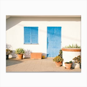Blue Window & Door // Ibiza Travel Photography Canvas Print