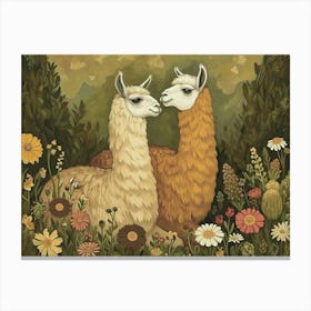 Floral Animal Illustration Llama 2 Leinwandbilder