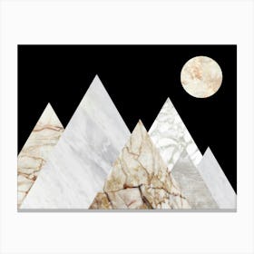 Moon Mountain Peaks Marble Landscape Art Print Toile