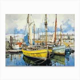 Boats In The Harbor 6 Canvas Print