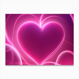 A Glowing Pink Heart Vibrant Horizontal Composition 81 Canvas Print