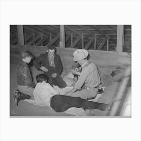 Boys In A Crap Game While At The San Angelo Fat Stock Show, San Angelo, Texas By Russell Lee Canvas Print