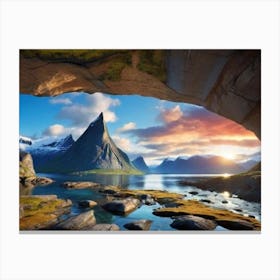 Fjords landscape Canvas Print
