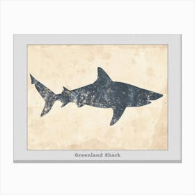 Greenland Shark Silhouette 1 Poster Canvas Print