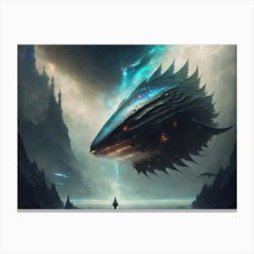 Surreal Puffer Whale Canvas Print