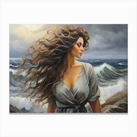 Woman and the Sea Canvas Print