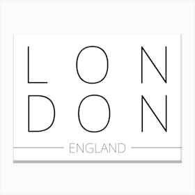 London England Typography City Country Word Canvas Print