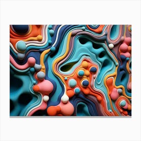Sculpting Simplicity: Abstract Natural Order in Polymer Clay, Abstract Art Canvas Print