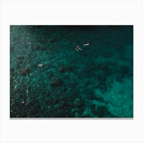 Aerial View Of People Swimming In The Ocean Canvas Print