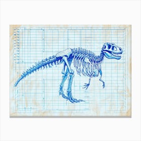 Plateosaurus Skeleton Hand Drawn Blueprint 1 Canvas Print