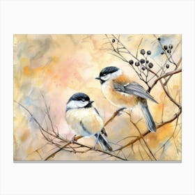 Chickadees 4 Canvas Print