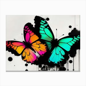 Two Colorful Butterflies 4 Canvas Print