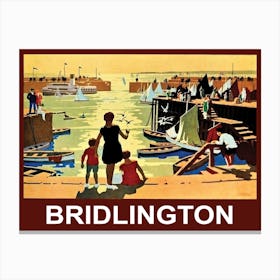 Briglington Port On Sunset, England Canvas Print