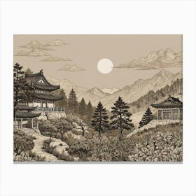 Chinese Landscape Painting 1 Canvas Print