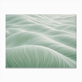 Abstract Background Of A Series Of Wavy Lines In Shades Of Green, Creating A Smooth And Textured Pattern Canvas Print