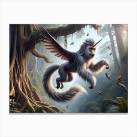 Magical Unimonkey Unicorn-Monkey Fantasy Canvas Print