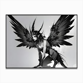 Black And White Fairy Canvas Print