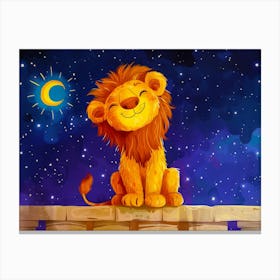 Lion At Night Canvas Print