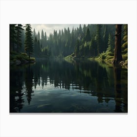 Lake In The Forest Canvas Print