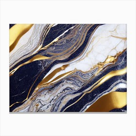 Gold And Black Marble Canvas Print