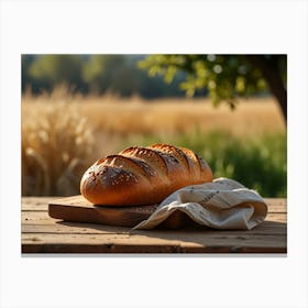 Bread On A Wooden Table 2 Canvas Print