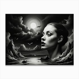 Black And White Painting 5 Canvas Print