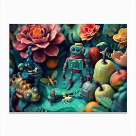 Organic Sculpting Flowers Robot Insect 1 Canvas Print