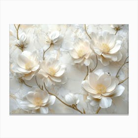 White Magnolia Flowers 4 Canvas Print