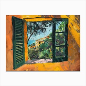 Cinque Terre From The Window View Painting 1 Canvas Print