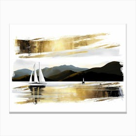 Sailboat On The Lake 10 Canvas Print