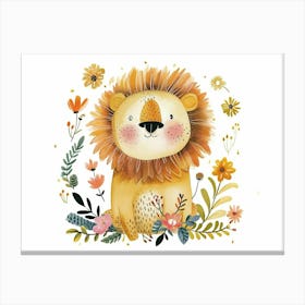 Little Floral Lion 3 Canvas Print