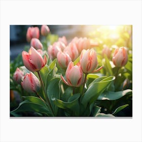 Tulips In The Garden 1 Canvas Print