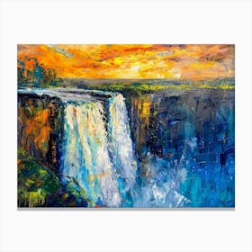 Sunset At Victoria Falls 1 Canvas Print