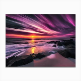 Purple Sky At Sunset 1 Canvas Print